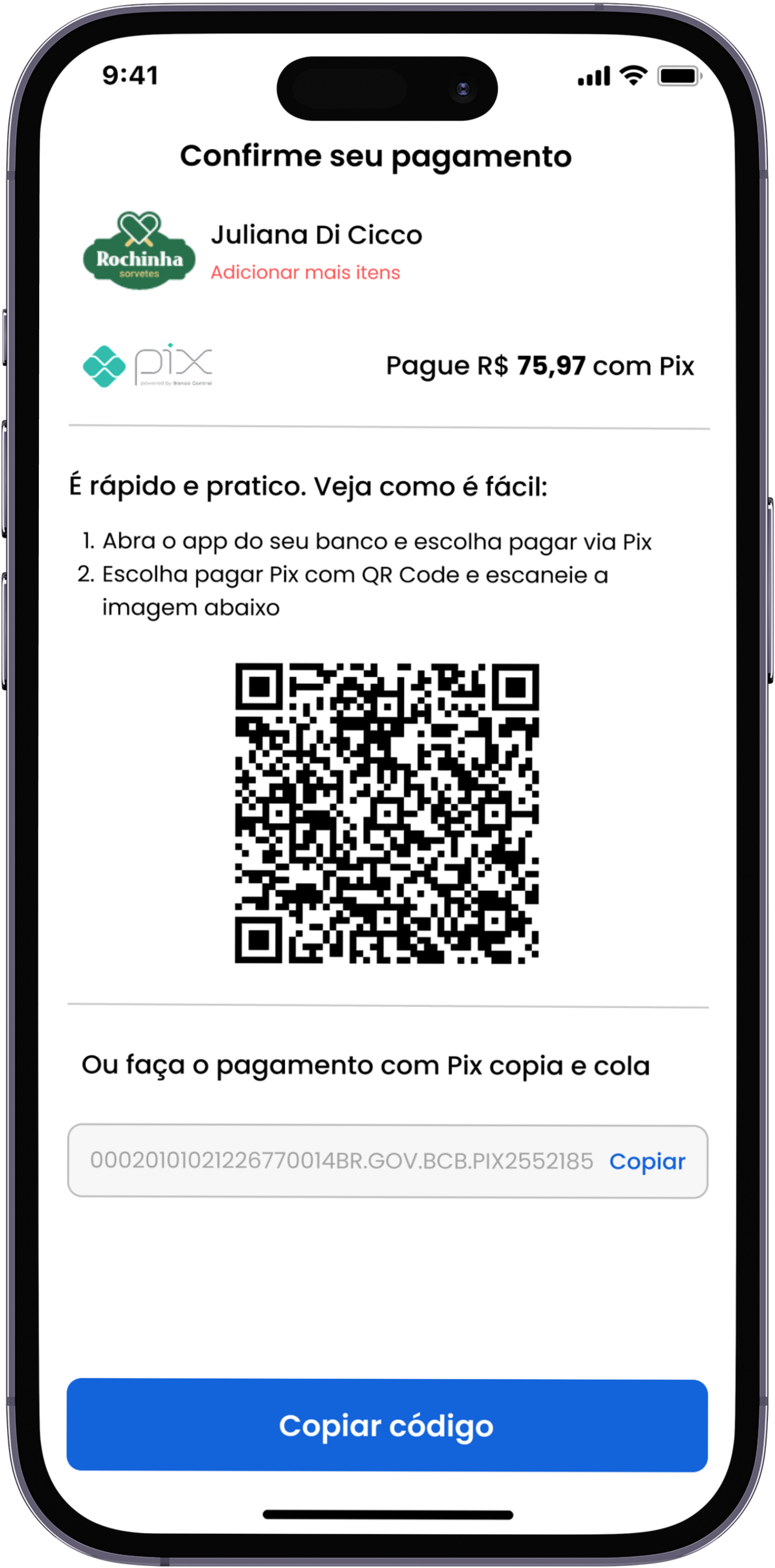 Menuus Pagamento Pix - QR Code Automático no Menu WhatsApp